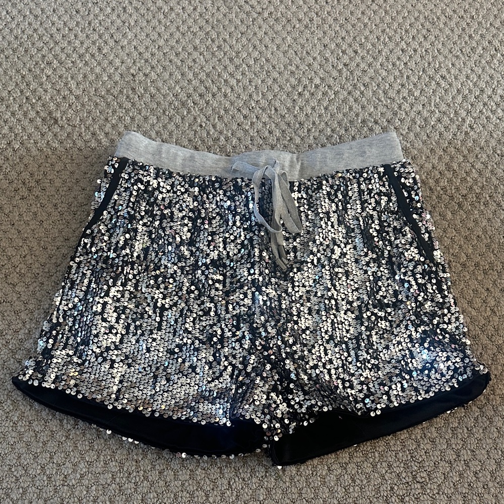 Silver Sequin Women's Shorts
